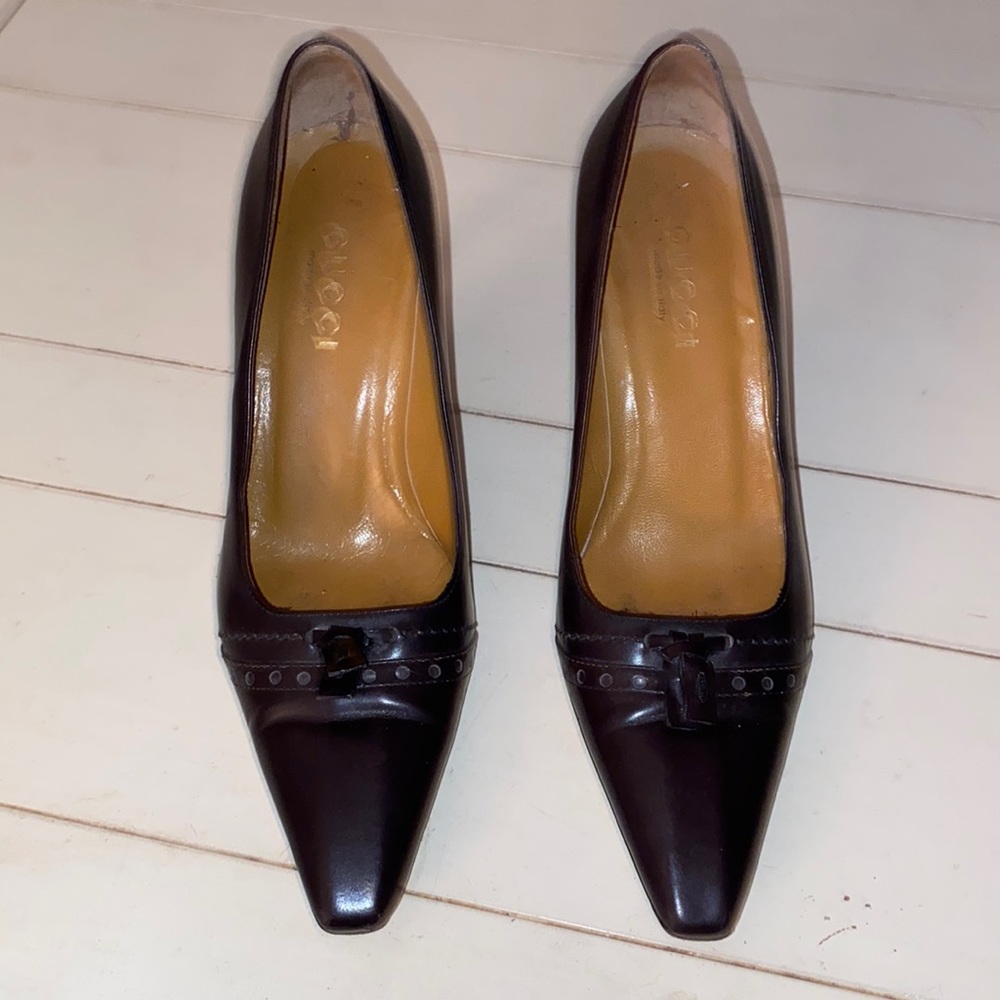 Gucci pumps in leather, medium heel pump